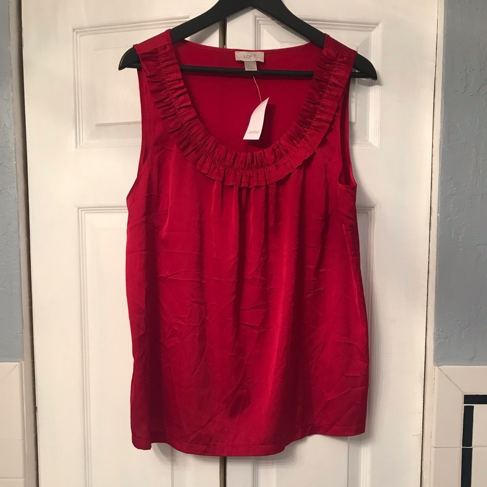 LOFT Red Sleeveless blouse